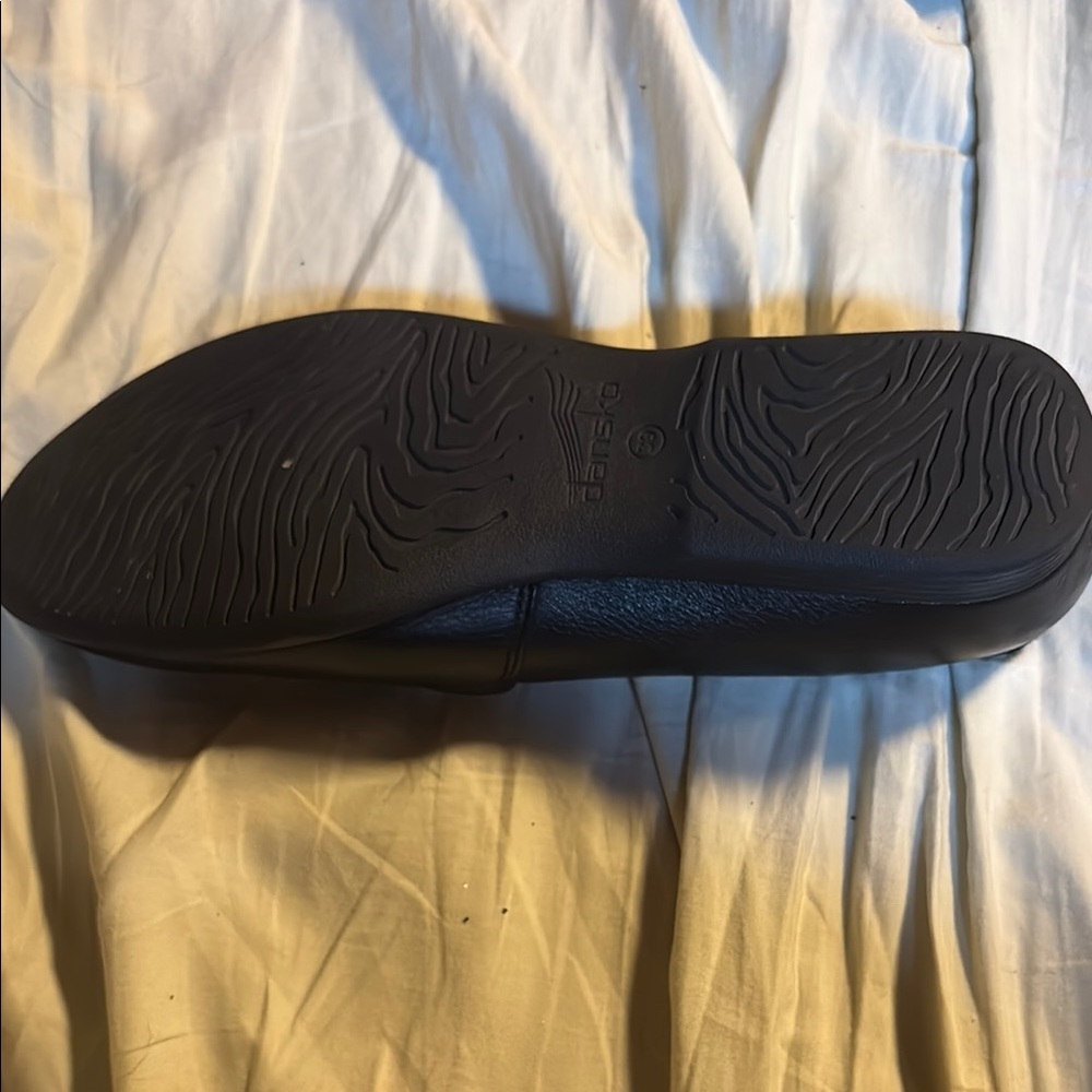 Black Textured Rubber Sole Loafers